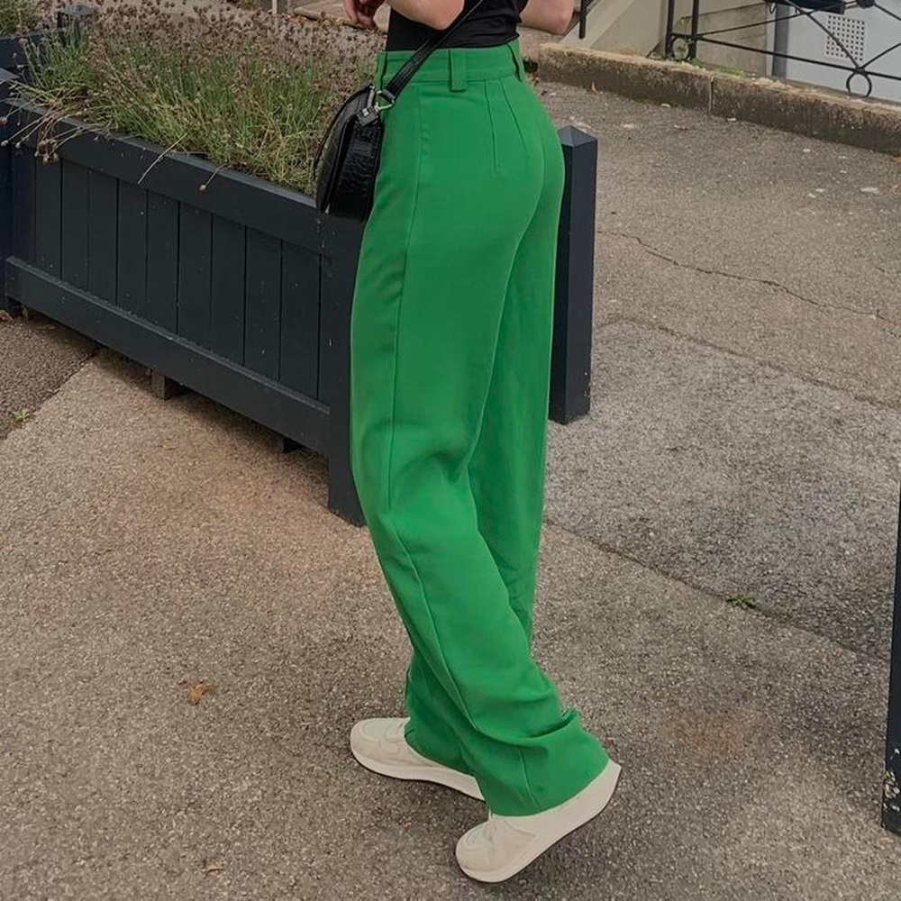 Zara Green Flowy Pants
